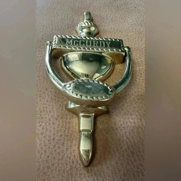 Vintage Solid Brass Door Knocker With McCurdy Name Engraved - Picture 4 of 8